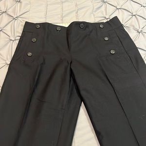 Black J Crew size 10 City Fit trousers with button detail and cuffed legs